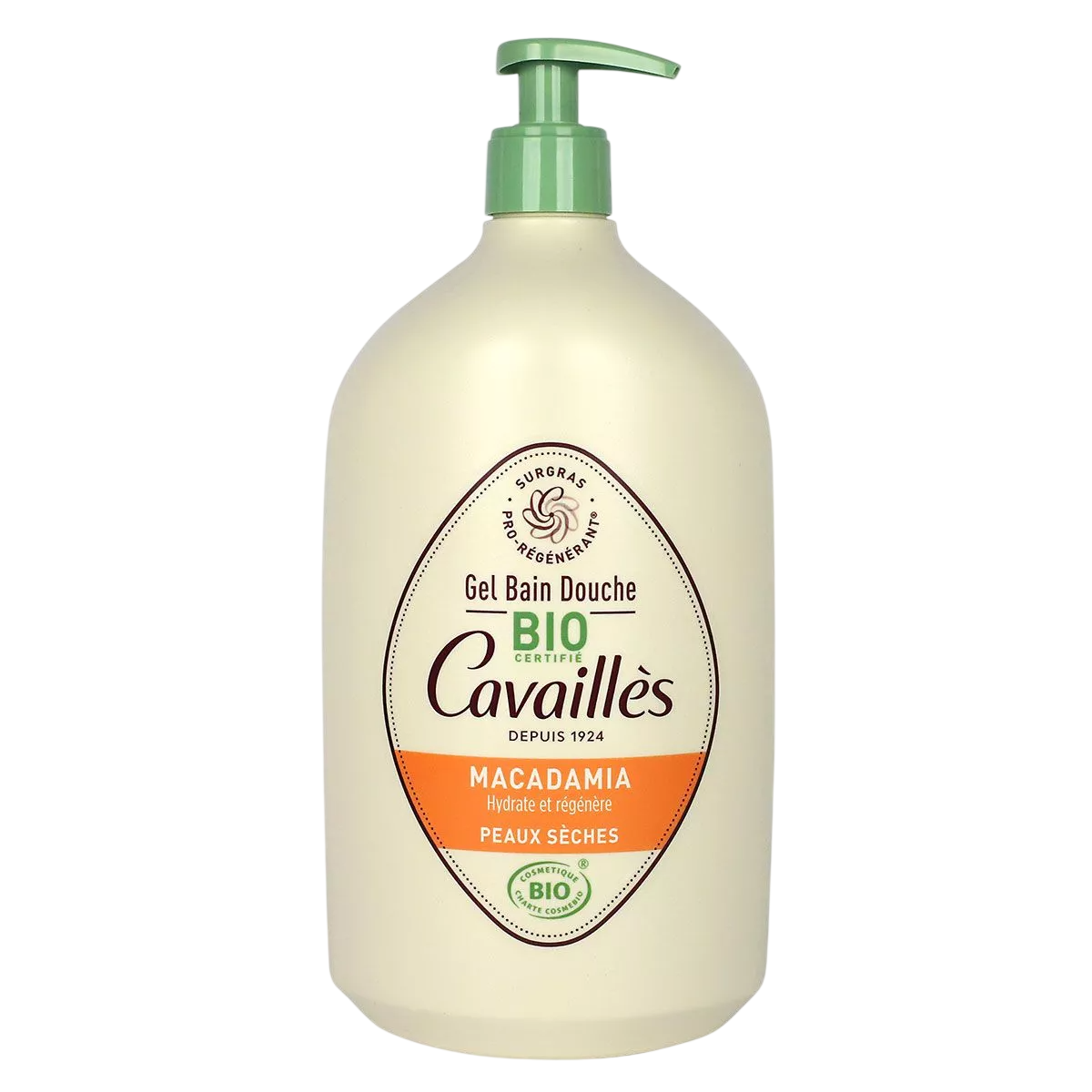 Roge Cavailles Roge Cavailles, Bio, Macadamianuss, Regeneration, Duschöl, Für trockene Haut, 1000 ml Regular