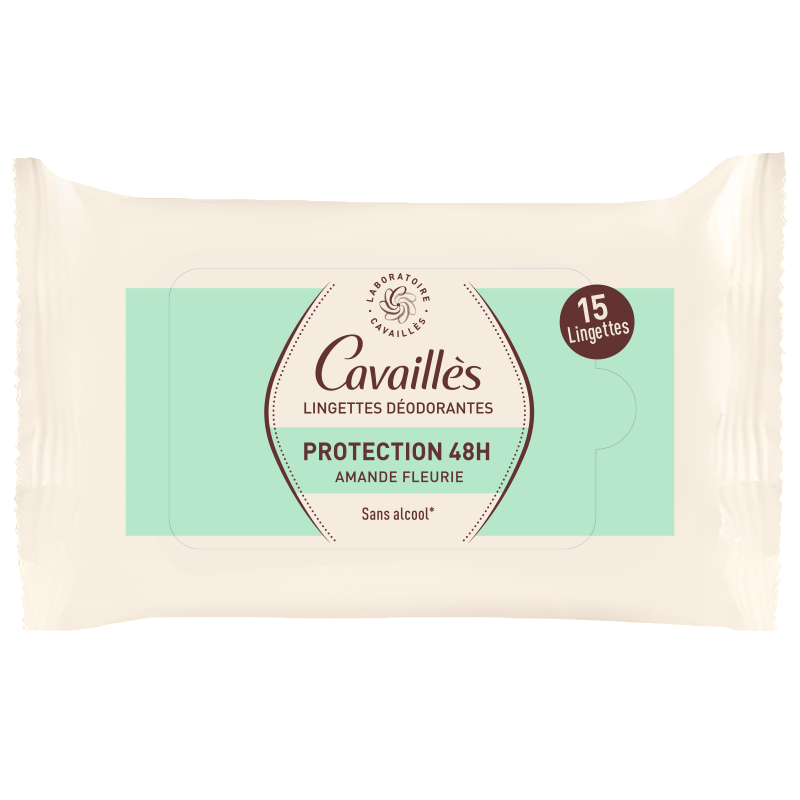 Roge Cavailles Roge Cavailles, Deodorant Wipes, 48h Protection, Antitranspirant, Unisex, 15 stk Regular