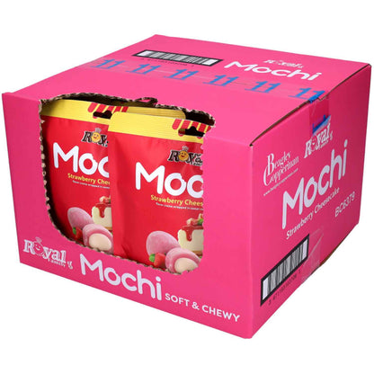 Royal Family Mochi Strawberry Cheese Cake 8 einzeln verpackte Reiskuchen mit Erdbeergeschmack und Käsekuchenfüllung