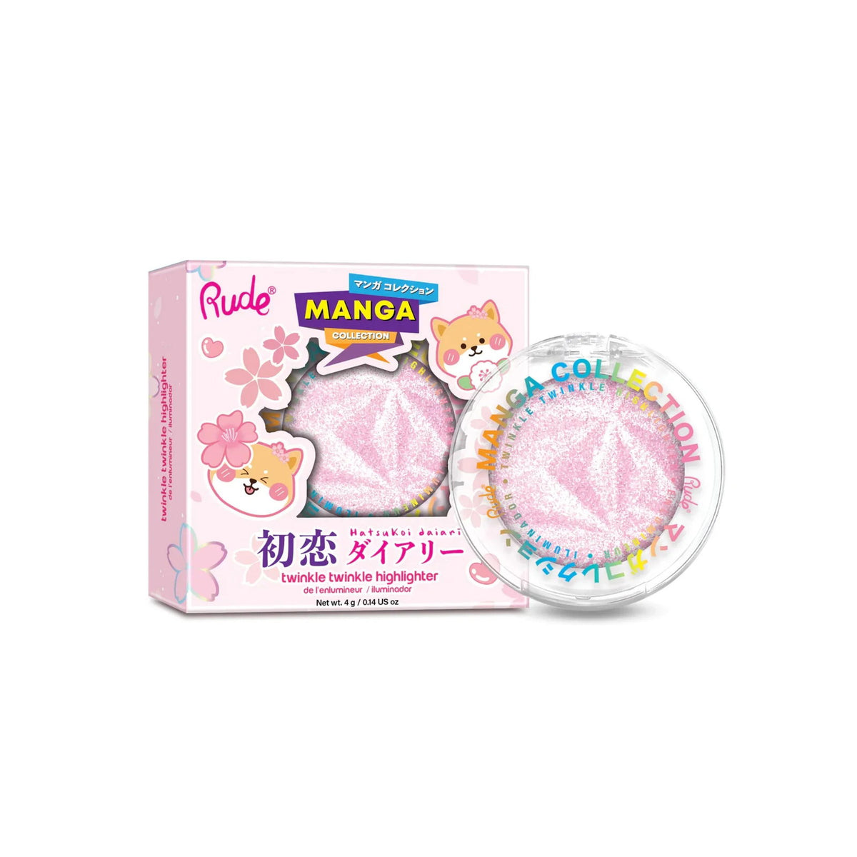 Rude Cosmetics Rude Cosmetics, Twinkle Twinkle, Erleuchtend, Highlighter-Palette, Sawa-Chan's Heart, 4 g Regular