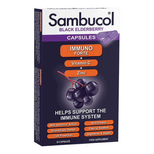 Sambucol Immuno Forte+ mit Vitamin C & Zink – 30 Kapseln für Ihr Immunsystem