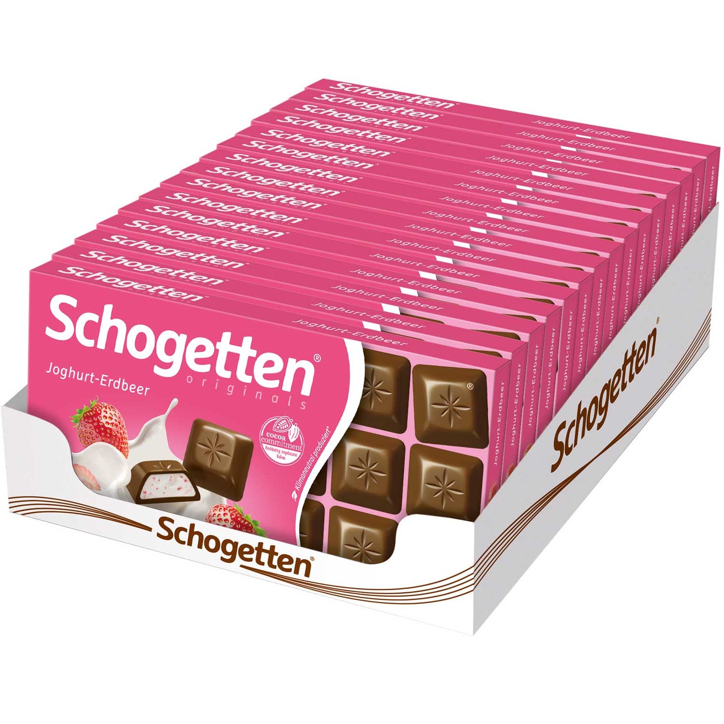 Schogetten Joghurt Erdbeer 100g Alpenvollmilch Schokolade mit Erdbeer Geschmack