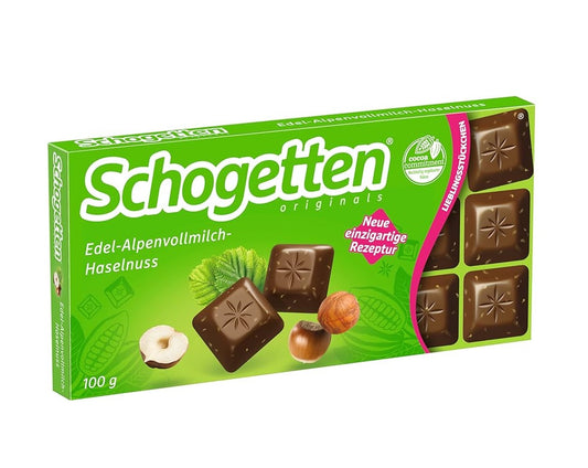 Schogetten Edel Alpenvollmilch Haselnuss 100g Schokolade - Candyshop.ch