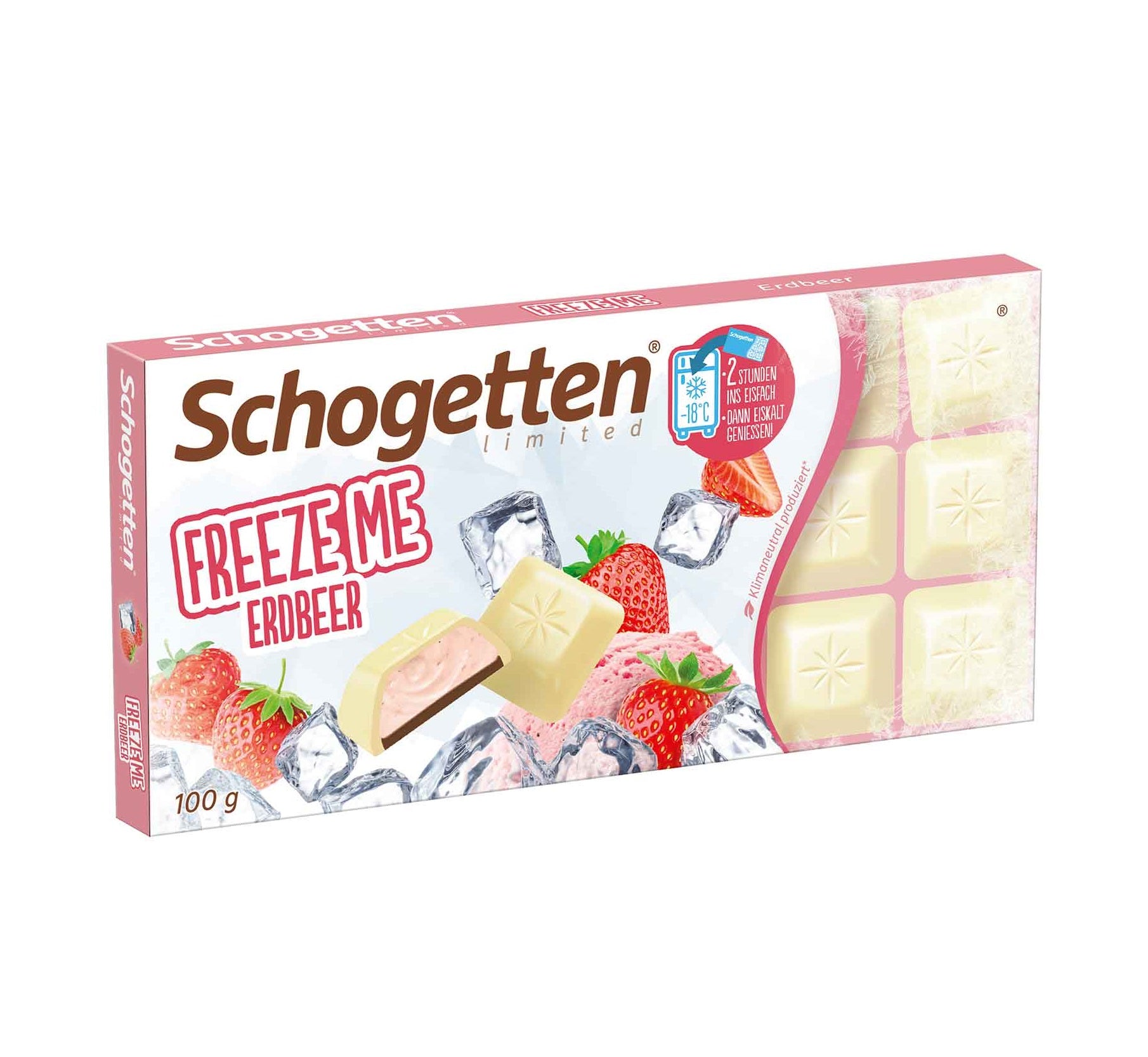 Schogetten Freeze Me Erdbeer 100g Schokolade - Candyshop.ch