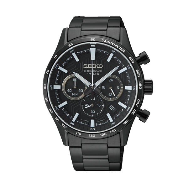 SEIKO SSB415P1 Chronograph Armbanduhr 41 mm Schwarz ansicht-3