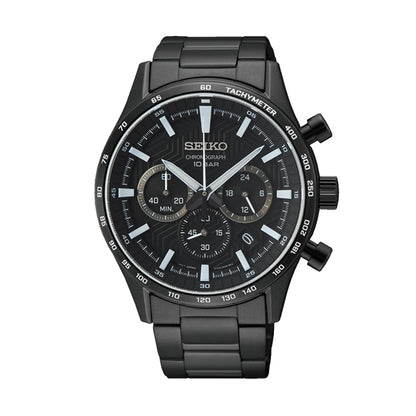 SEIKO SSB415P1 Chronograph Armbanduhr 41 mm Schwarz ansicht-3