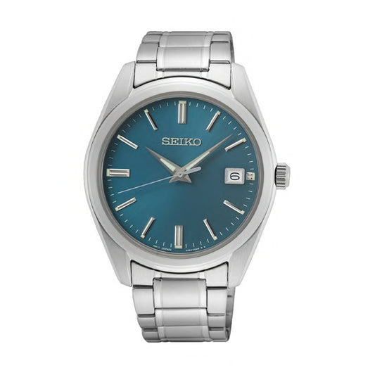 SEIKO Herren Quarzuhr mit Datum aus Edelstahl mit SS Bracelet 40 mm SUR525P1 – Produktansicht