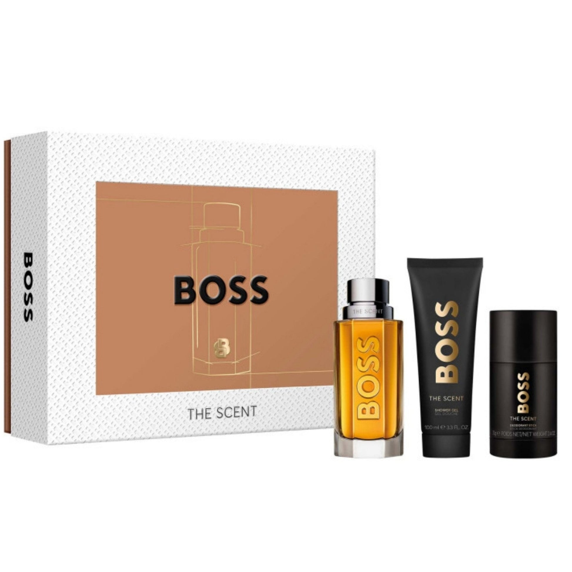 HUGO BOSS The Scent Set Eau de Toilette 100 ml Desodorante Stick 75 ml Gel Ducha 100 ml Parfüm