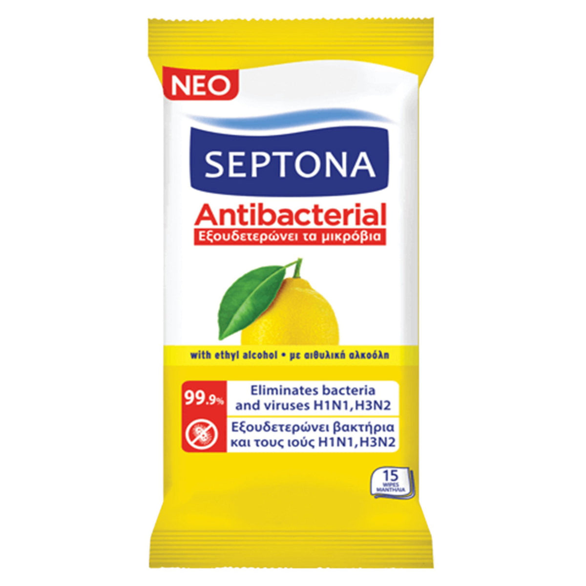 Septona Septona, Moisturising Antibacterial, Reinigungstücher, Für Hände, 15 stk, *Tester