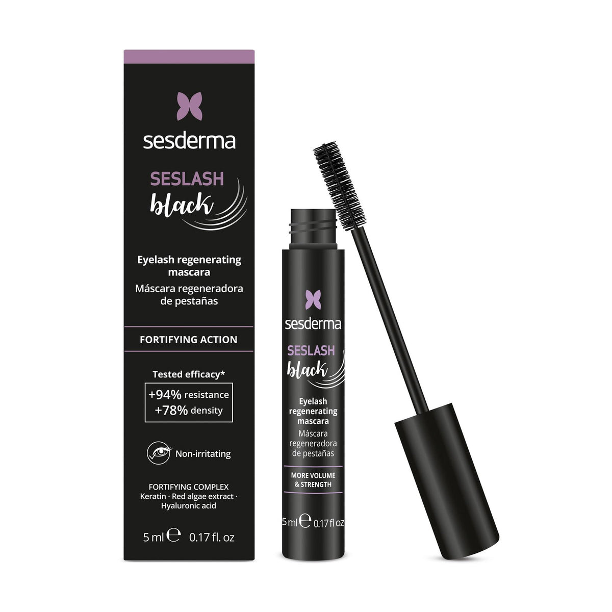 Sesderma Sesderma, Seslash, Stärken, Wimperntusche, 102, Schwarz, 5 ml Regular
