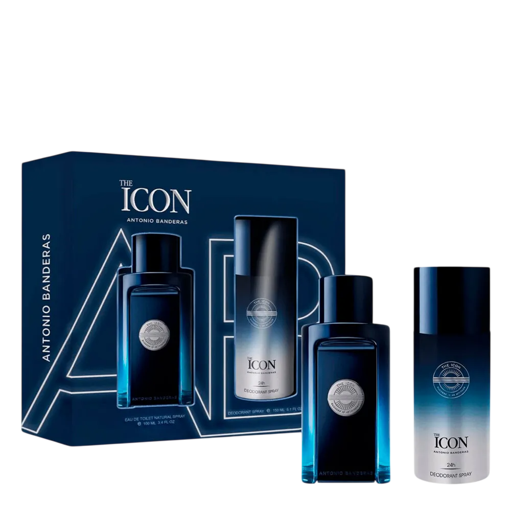 Antonio Banderas Parfümset Set Antonio Banderas: The Icon, Eau De Toilette, For Men, 100 ml + The Icon, Amber Woody, Deodoran