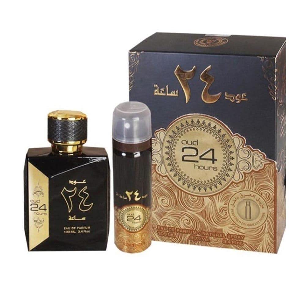 Ard Al Zaafaran Parfümset Set Ard Al Zaafaran: Oud 24 Hours, Eau De Parfum, Unisex, 100 ml + Oud 24 Hours, Deodorant Spray, U
