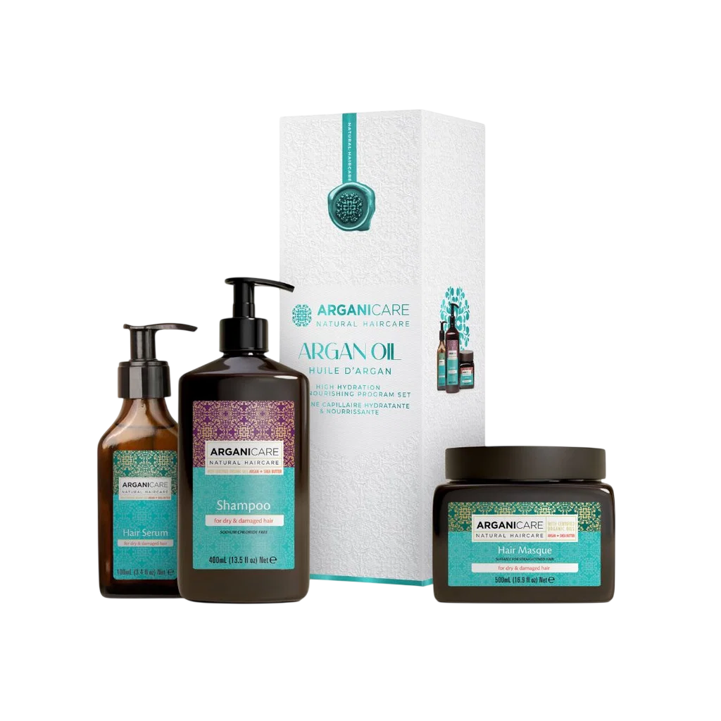 Arganicare Haarpflegeset Set Arganicare: Argan Oil & Shea Butter, Hair Shampoo, Repairing & Moisturising, 400 ml + Argan Oil 