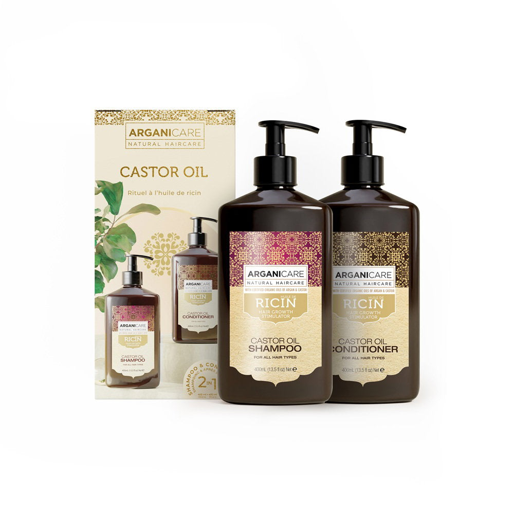 Arganicare Haarpflegeset Set Arganicare: Ricin, Hair Shampoo, For Growth Stimulation, 400 ml + Ricin, Hair Conditioner, For G