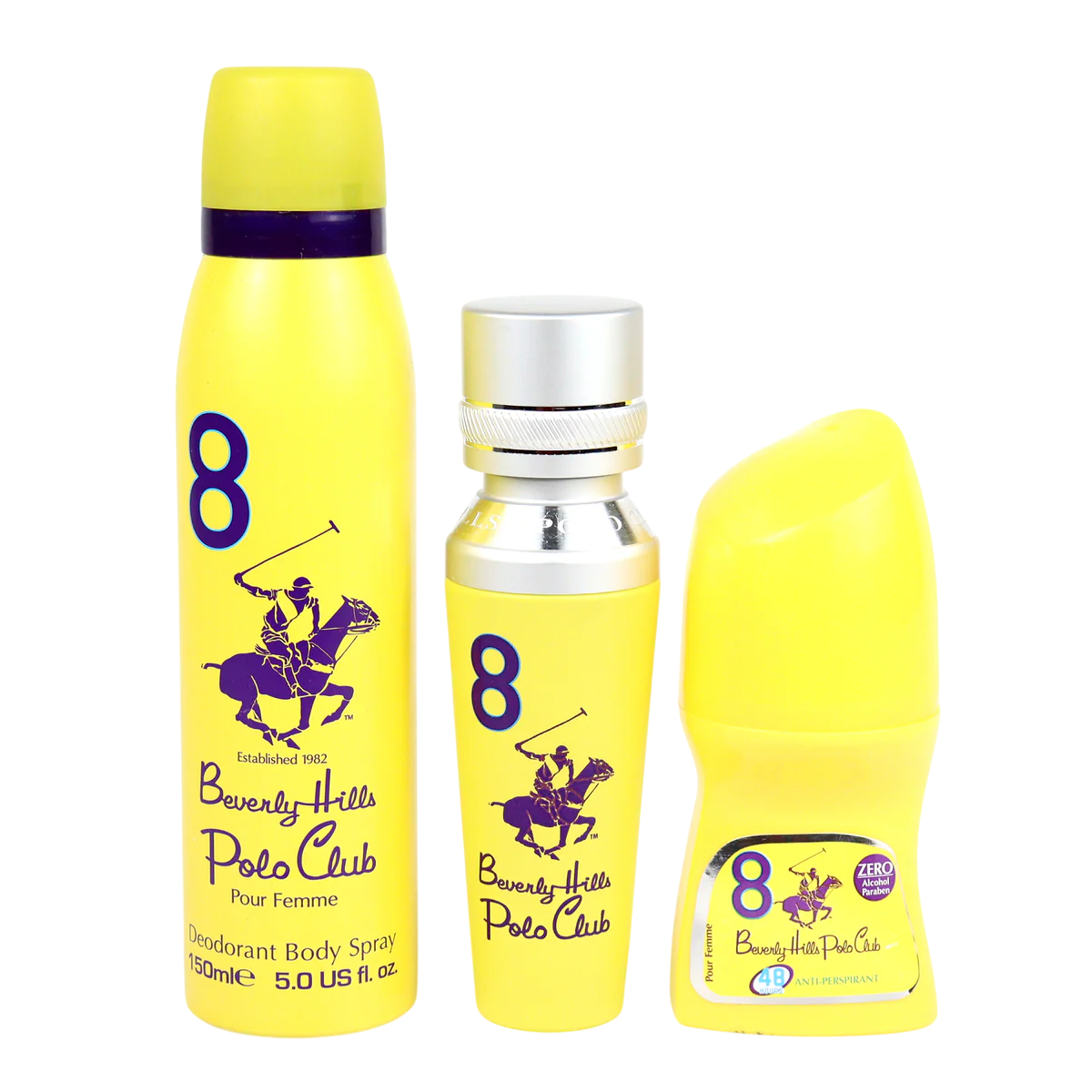 Beverly Hills Polo Club Damen Duftset 1982 Sport 8 & No.8 – Eau de Parfum, Body Spray & Deo
