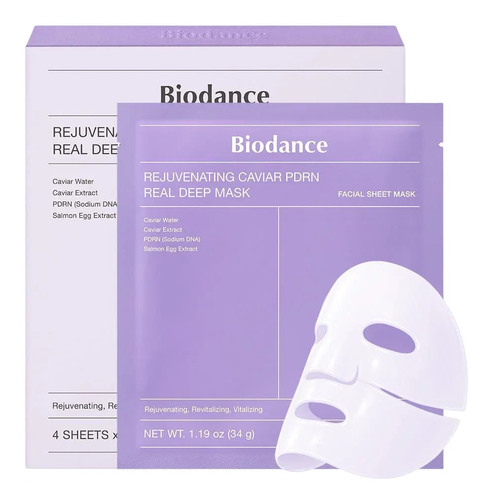Biodance Setzen, Biodance, Caviar PDRN, Verjüngend, Gesichtsmaske, Für das Gesicht, 4 stk, 34 g Regular