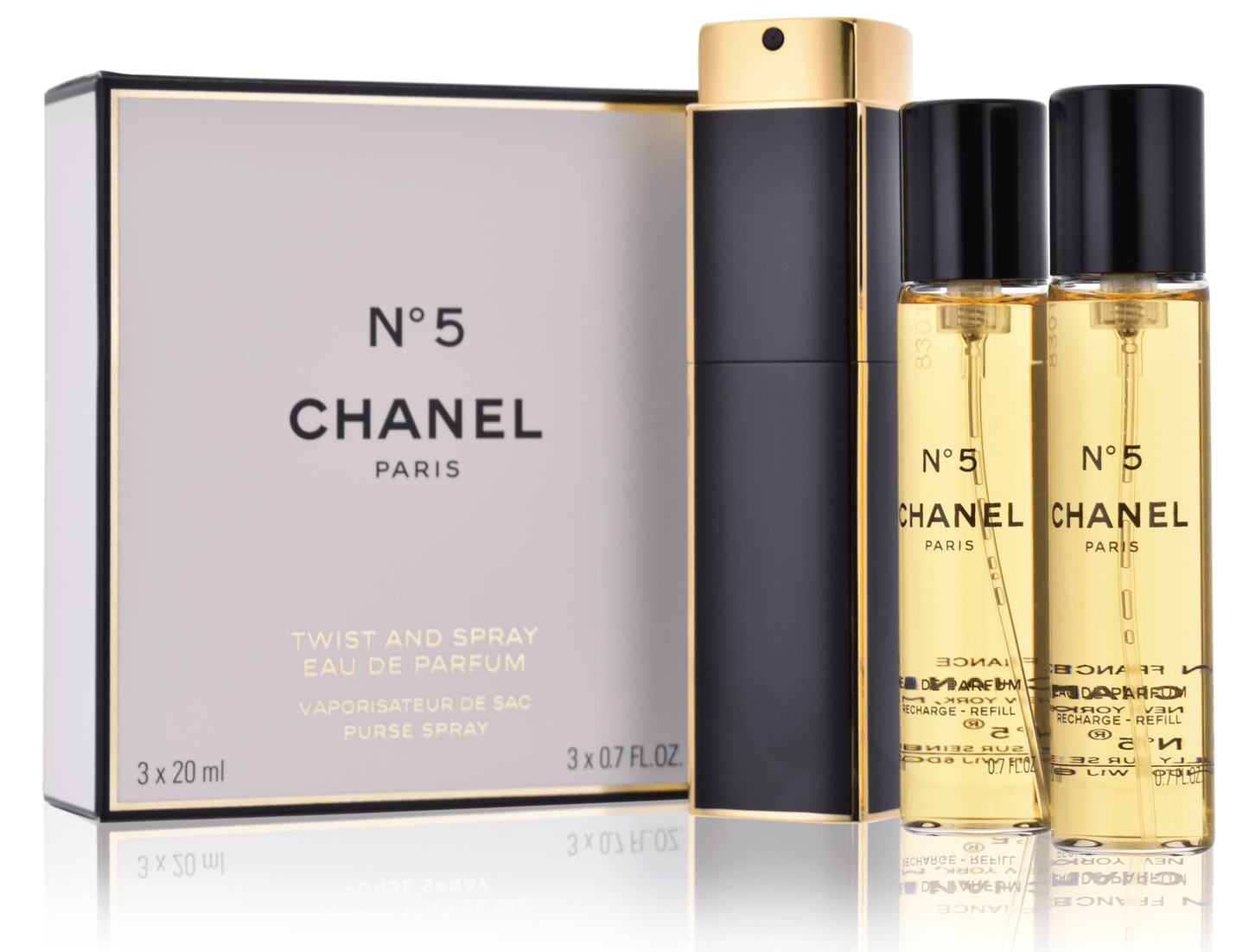 Chanel Parfümset Set Chanel: Chanel N°5, Eau De Parfum, For Women, Refillable, 20 ml + Set Duo, Chanel N°5, Eau De Parfum, Fo