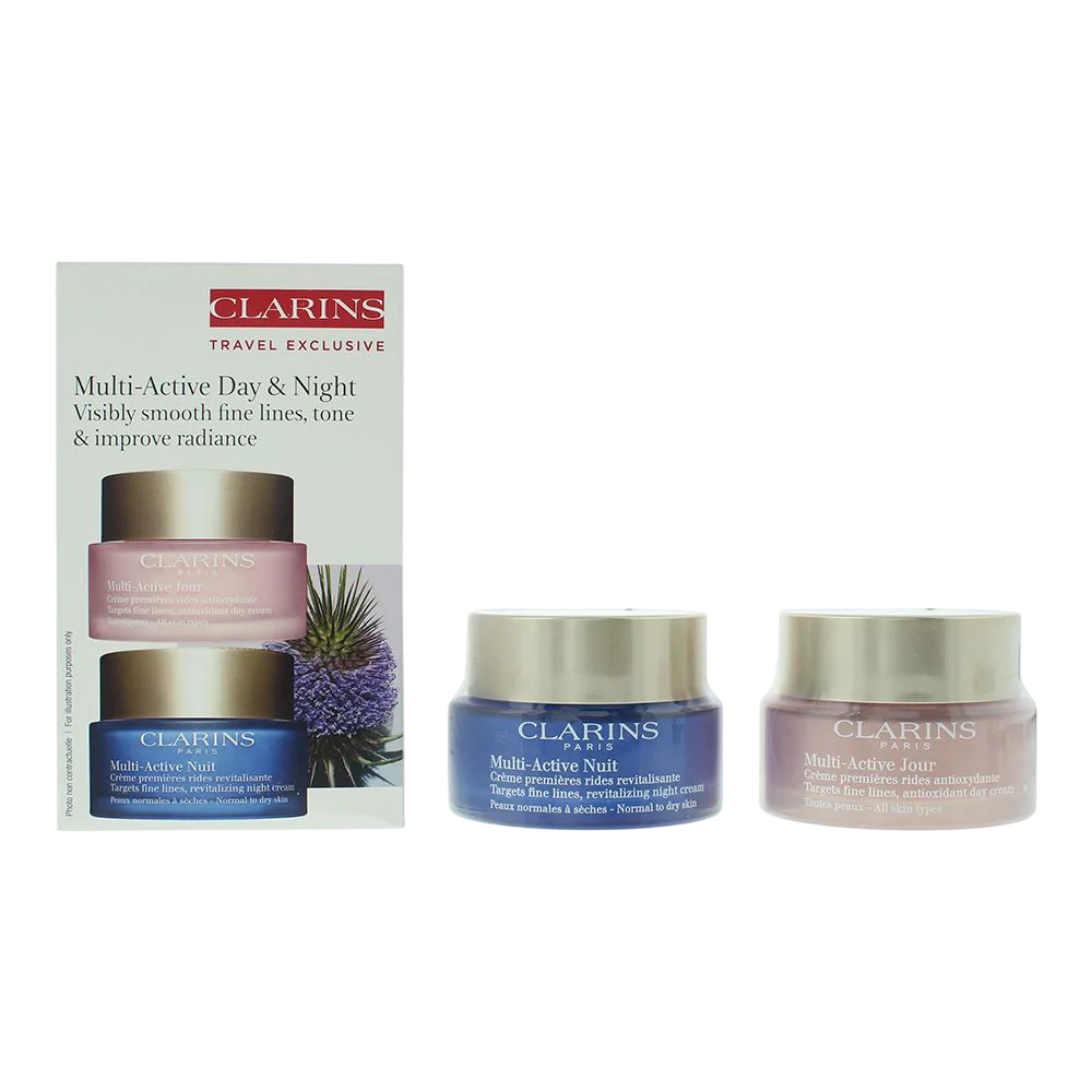 Clarins Hautpflegeset Set Clarins: Multi Active Jour, Age-Defying, Day, Cream, For Face, 50 ml + Multi Active, Hyaluronic Aci