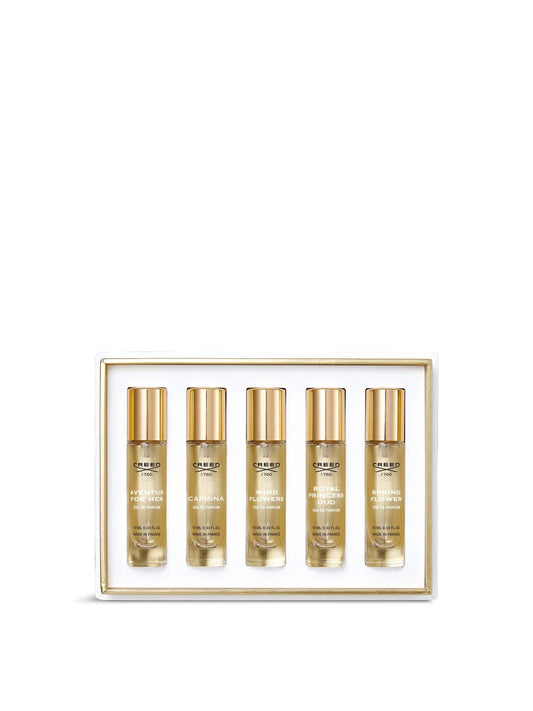 Creed Duftset für Damen – 5 x 10 ml Eau de Parfum Klassiker wie Wind Flowers & Aventus
