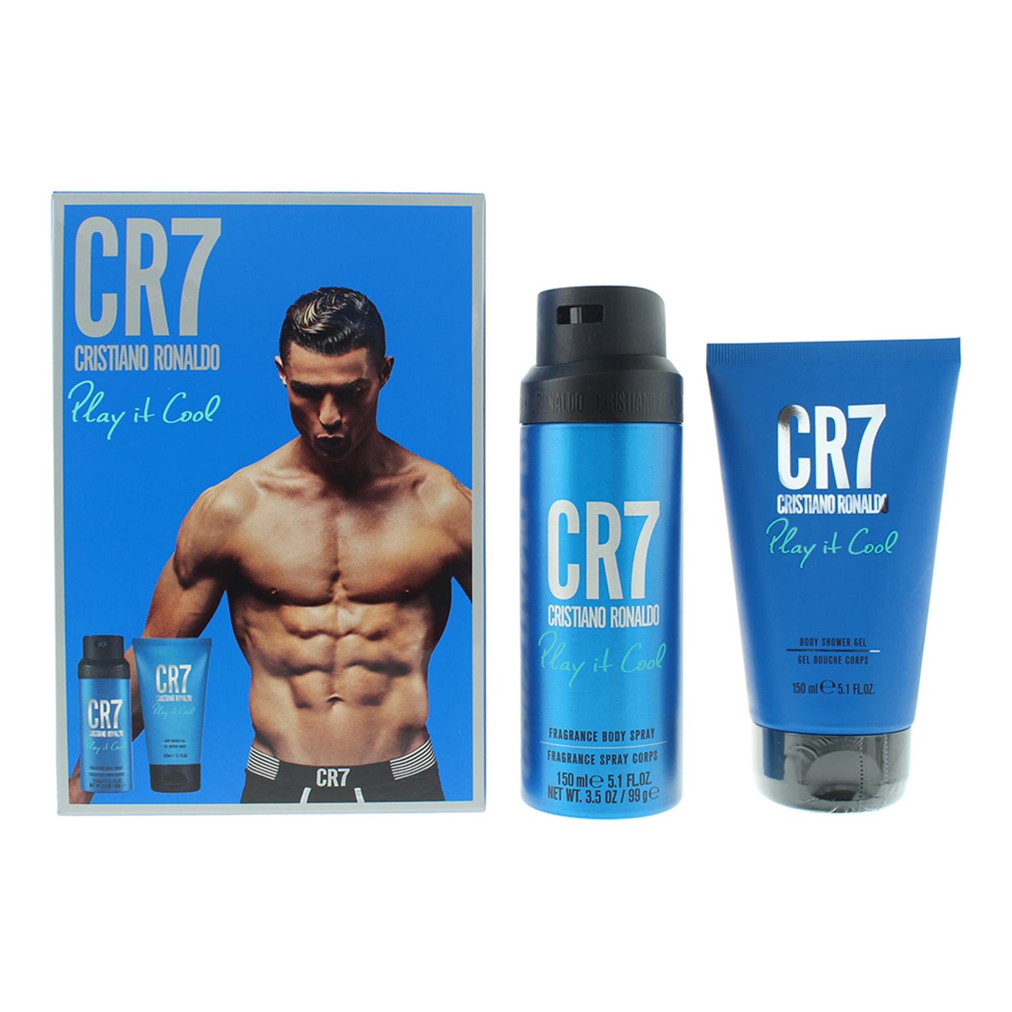 Cristiano Ronaldo Körperpflegeset Set Cristiano Ronaldo: CR7 Play It Cool, Cleansing, Shower Gel, For All Skin Types, 150 ml 