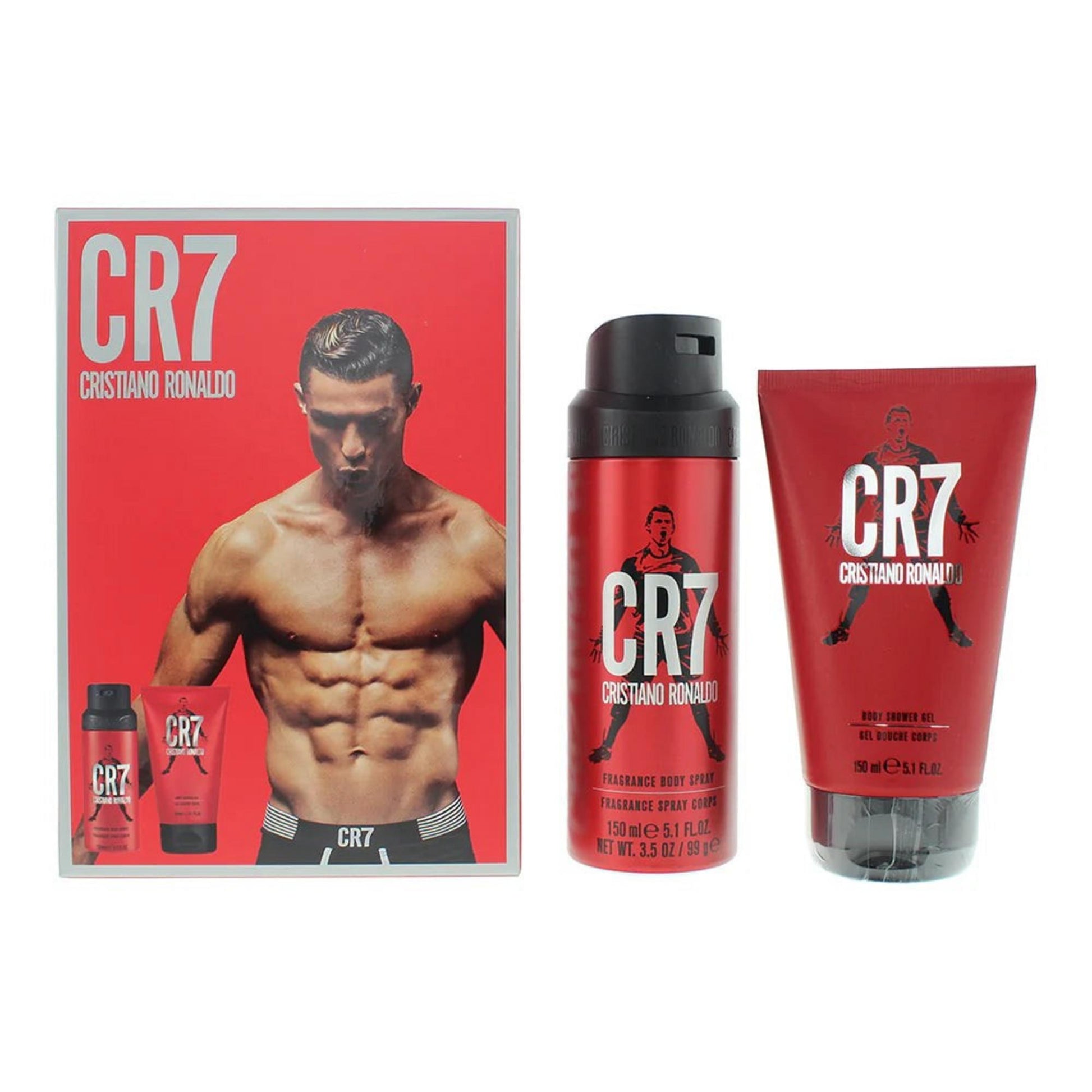 Cristiano Ronaldo Körperpflegeset Set Cristiano Ronaldo: CR7, Shower Gel, For All Skin Types, 150 ml + CR7, Scented Spray, Fo