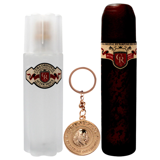 Cuba Parfümset Set Cuba: Royal, Eau De Toilette, For Men, 100 ml + Royal, After-Shave Lotion, 100 ml + Cuba, Metal Keyring, G