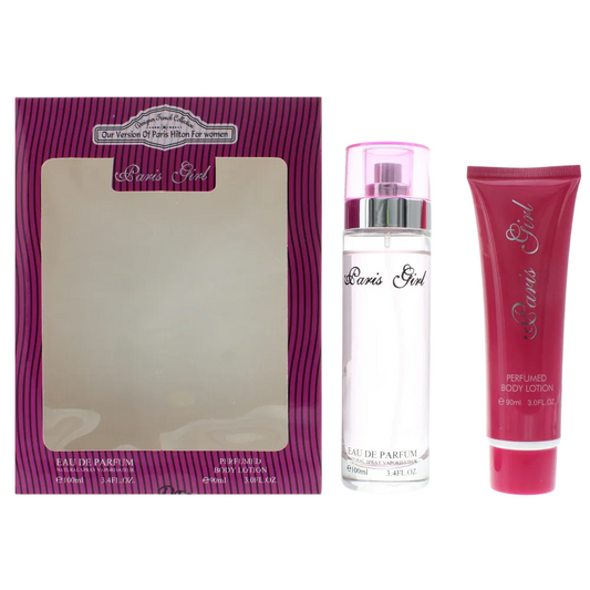Designer French Parfümset Set Designer French: Paris Girl, Eau De Parfum, For Women, 100 ml + Paris Girl, Hydrates, Body Loti