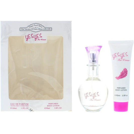 Designer French Parfümset Set Designer French: Yes Yes, Hydrates, Body Lotion, 90 ml + Yes Yes, Eau De Parfum, For Women, 100