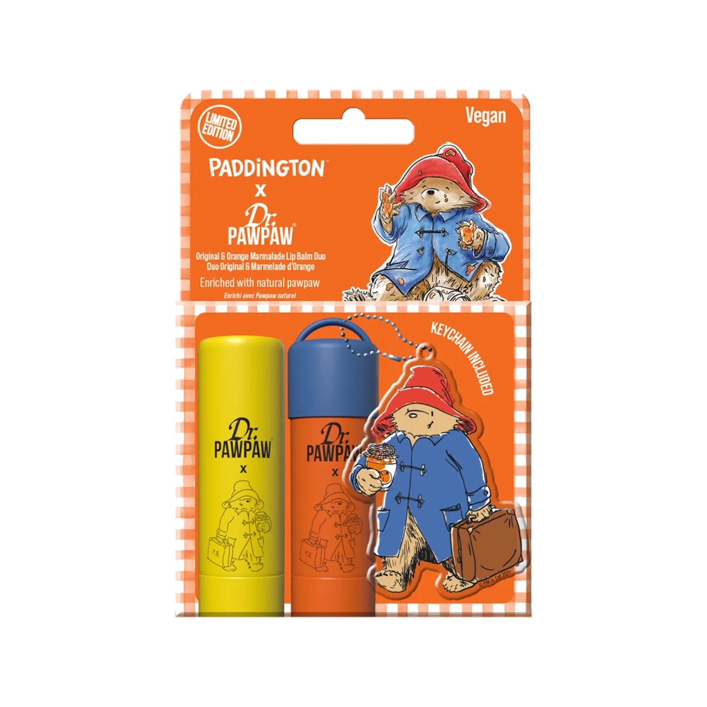 Dr. PawPaw Schminkset Set Dr. PawPaw: Paddington Bear Original Balm, Vegan, Lip Balm, 4 g + Paddington Orange Marmalade, Hydr