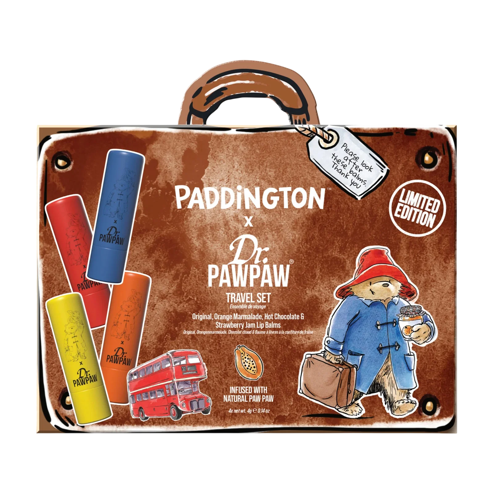 Dr. PawPaw Schminkset Set Dr. PawPaw: Paddington Orange Marmalade, Hydrating, Lip Balm, 4 g + Paddington Bear Original Balm, 