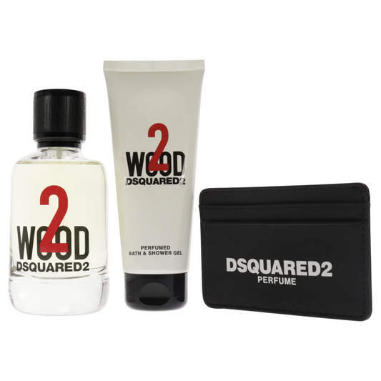 Dsquared 2 Parfümset Set Dsquared 2: Dsquared, Leather Card Holder, Black, For Men + 2 Wood, Eau De Toilette, Unisex, 100 ml 