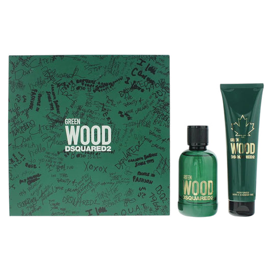 Dsquared 2 Parfümset Set Dsquared 2: Green Wood, Eau De Toilette, For Men, 100 ml + Green Wood, Shower Gel, All Skin Types, 1