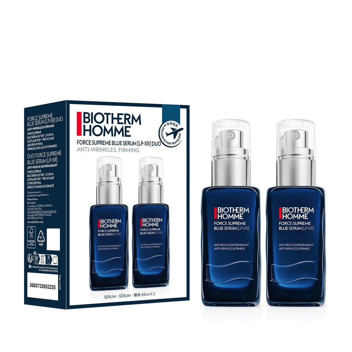 Biotherm Duo Set, Biotherm, Force Superme Blue, Anti-Aging, Täglich, Serum, Für das Gesicht, 2 stk, 60 ml Regular