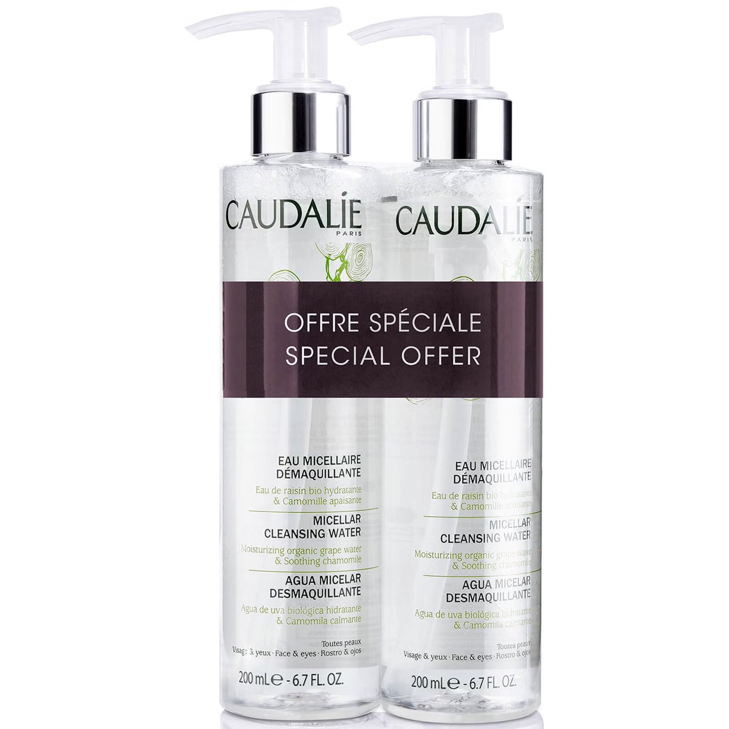 Caudalie Duo Set, Caudalie, Caudalie, Reinigung, Mizellenwasser, Für alle Hauttypen, 2 stk, 200 ml Regular