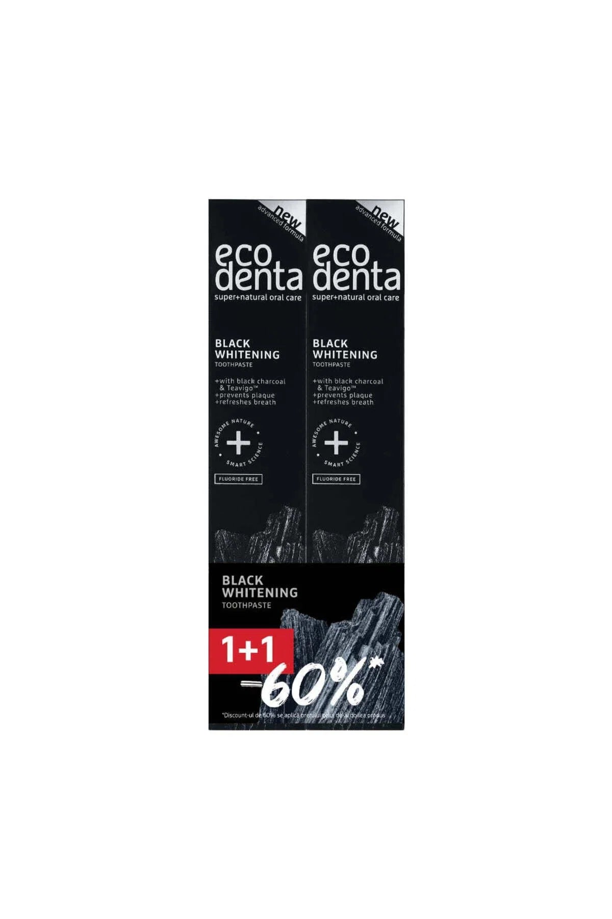 Ecodenta Duo Set, Ecodenta, Black Whitening, Aufhellung, Zahnpasta, 2 stk, 75 g Regular