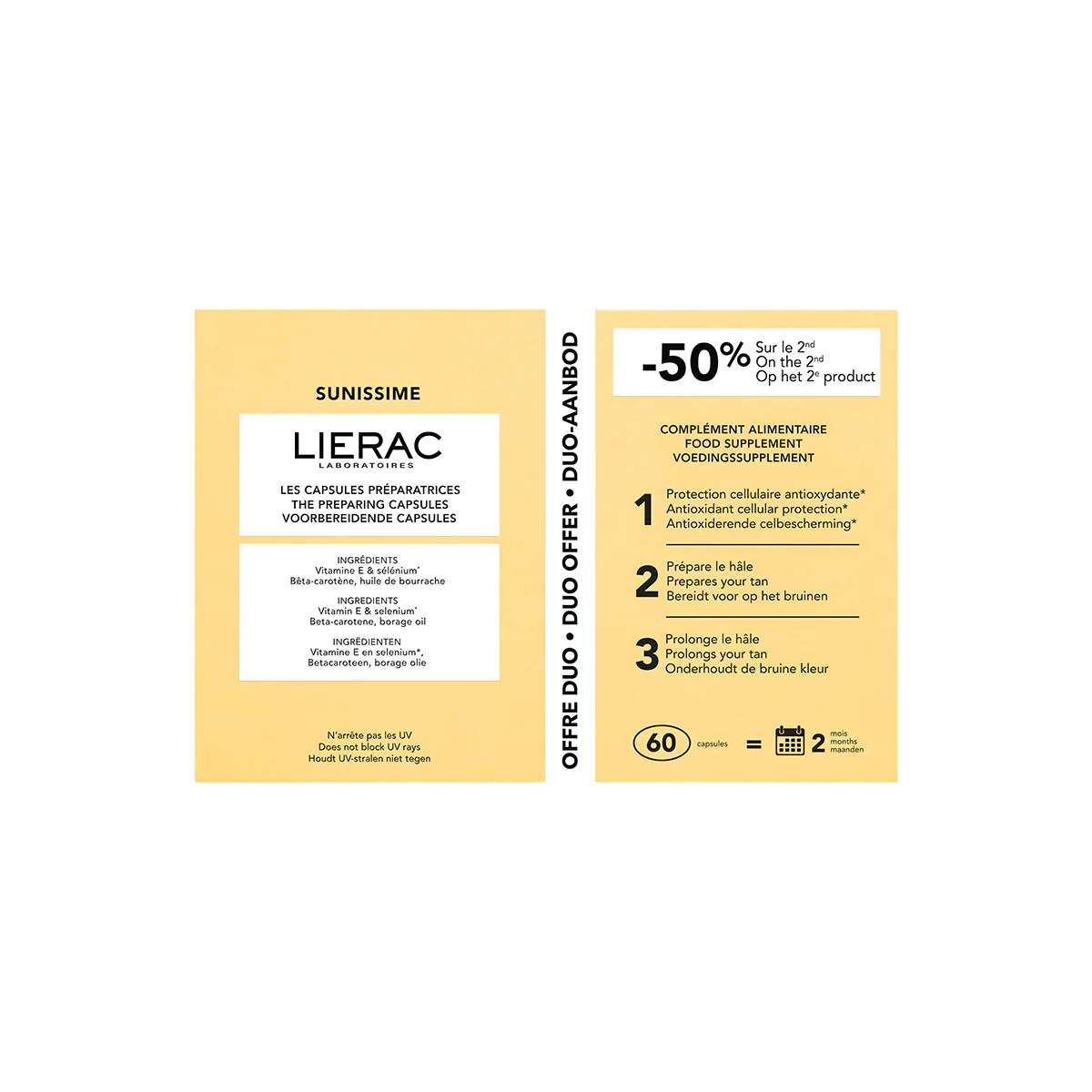 Lierac Duo Set, Lierac, Sunissime, Enhance & Prolong Tan, Kapseln, 60 stk Regular