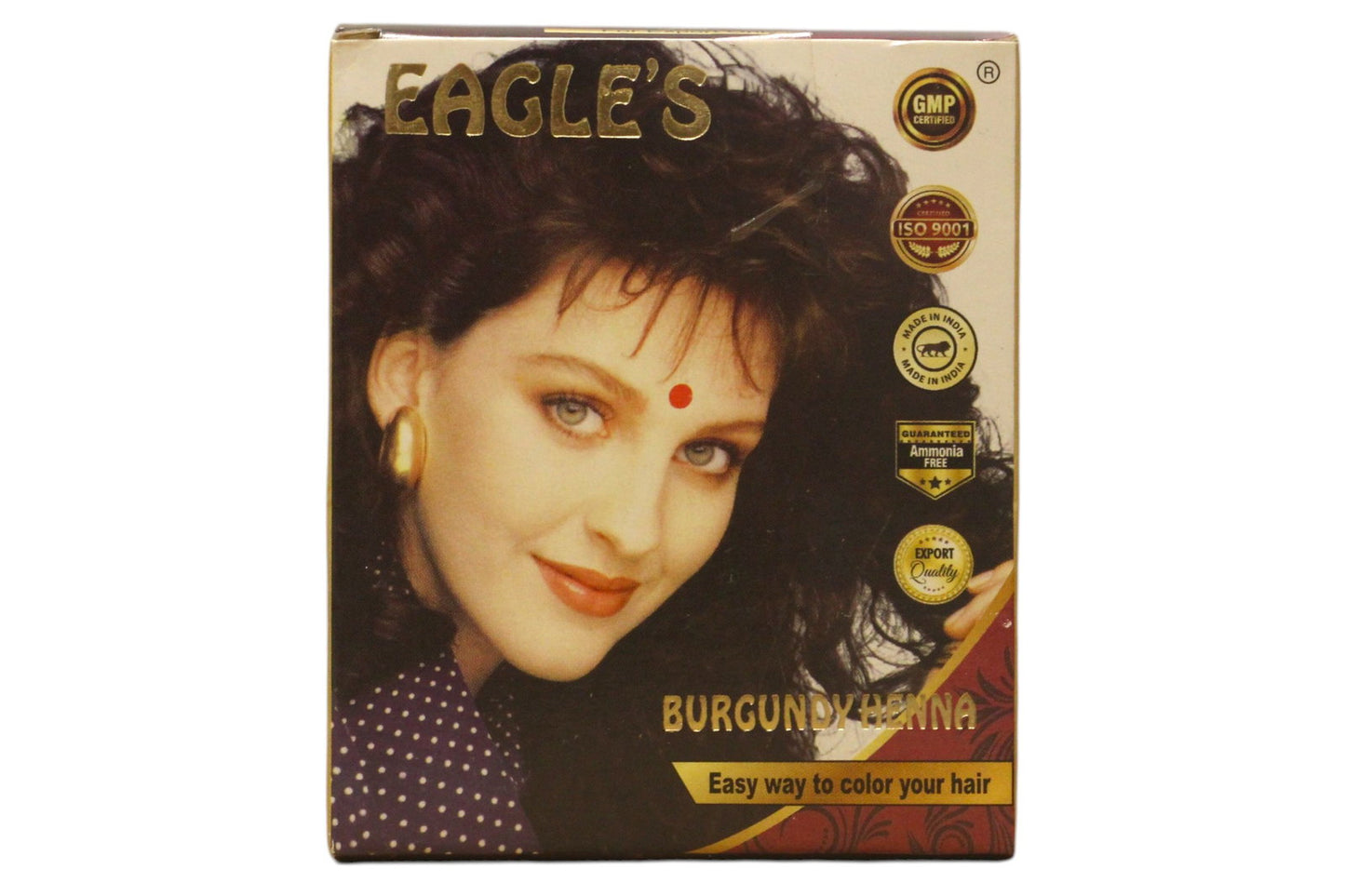 Eagles Setzen, Eagles, Henna Hair Color, Permanente Haarfarbe, Burgundy, 6 stk, 10 g Regular