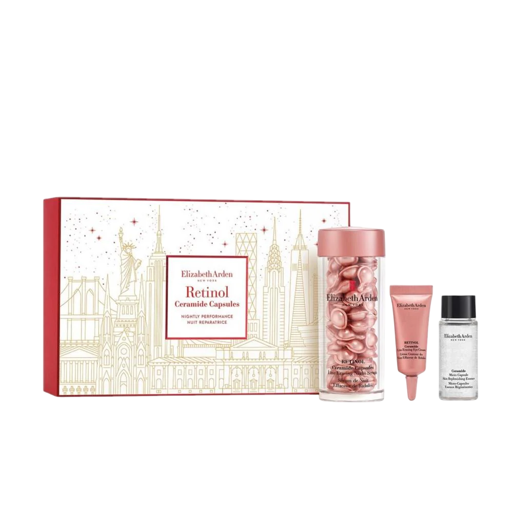 Elizabeth Arden Hautpflegeset mit Retinol & Ceramiden – 60 Serum-Kapseln, Augen- & Gesichtscreme