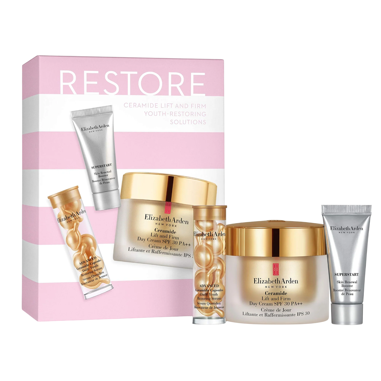 Elizabeth Arden Hautpflegeset Set Elizabeth Arden: Superstart , Restorative, Serum, 5 ml + Ceramide, Moisturizing, Cream, For