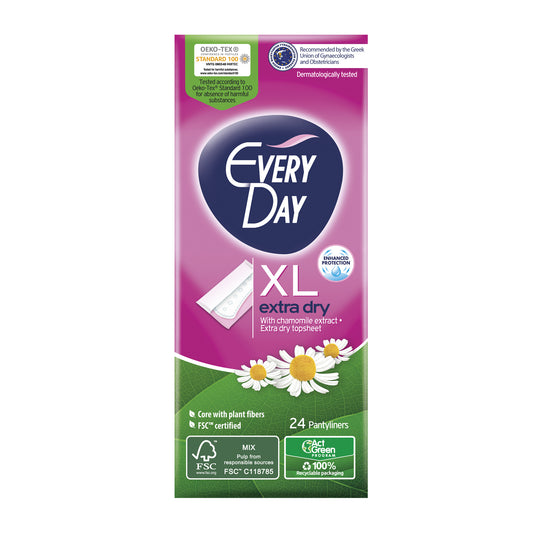 EveryDay Setzen, EveryDay, All Cotton, Slipeinlagen, Schutz, Baumwolle, XL, 24 stk, *Tester