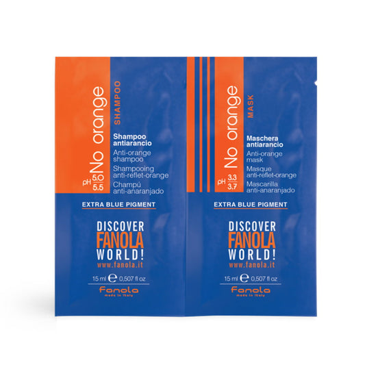 Fanola Haarpflegeset Set Fanola: No Orange, Extra Blue Pigment, Hair Treatment Cream Mask, For Nourishing, 15 ml + No Orange,