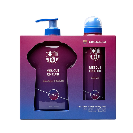 FC Barcelona Hautpflegeset Set FC Barcelona: FC Barcelona, Liquid Soap, For Hands, 400 ml + FC Barcelona, Scented Spray, For 