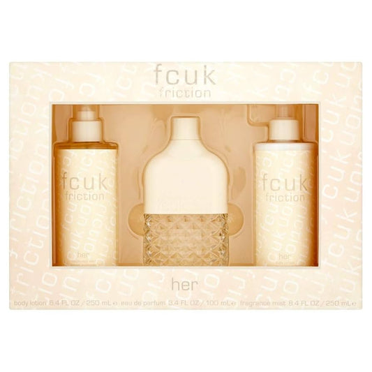 Fcuk Parfümset Set Fcuk: Friction, Eau De Parfum, For Women, 100 ml + Friction, Hydrates, Body Lotion, 250 ml + Friction, Sce