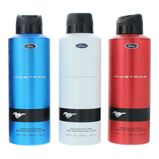 Ford Parfümset Set Ford: Mustang Blue, Deodorant Spray, For Men, 200 ml + Mustang Red, Deodorant Spray, For Men, 200 ml + Mus