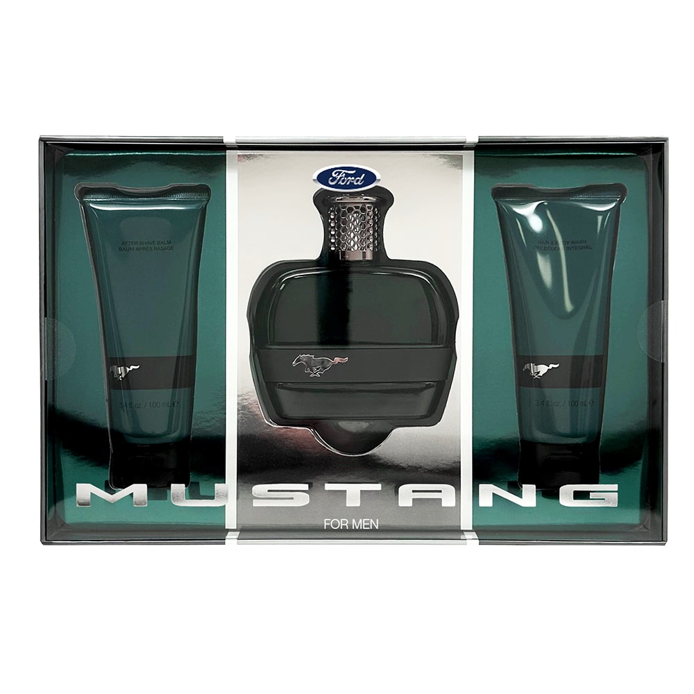 Ford Mustang Green Duftset für Herren – Eau de Toilette, After-Shave Balm & Shower Gel 3x100ml