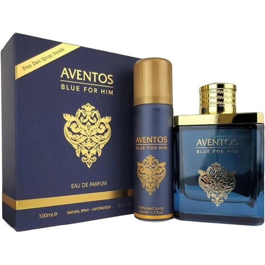 Fragrance World Parfümset Set Fragrance World: Aventos Blue, Eau De Parfum, For Men, 100 ml + Aventos Blue, Body Spray, 50 ml