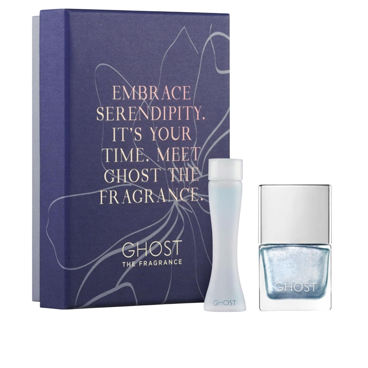 Ghost Parfümset Set Ghost: The Fragrance, Eau De Toilette, For Women, 5 ml + Ghost, Nail Polish, Metallic Blue, 10 ml Regular