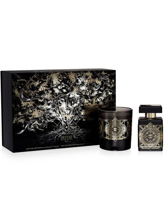 Initio Parfümset Set Initio: Oud For Greatness, Eau De Parfum, Unisex, 90 ml + Oud For Greatness, Amber Woody, Scented Candle