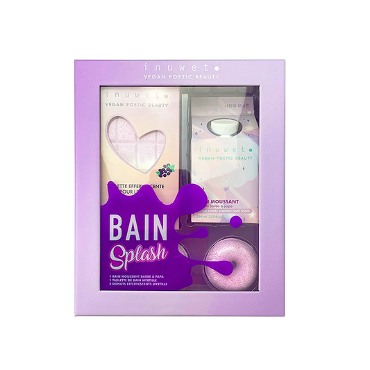 Inuwet Körperpflegeset Set Inuwet: Cotton Candy, Cleansing, Shower Mousse, 230 ml + Blueberry, Bath Bomb, 200 g + Donut, Bath