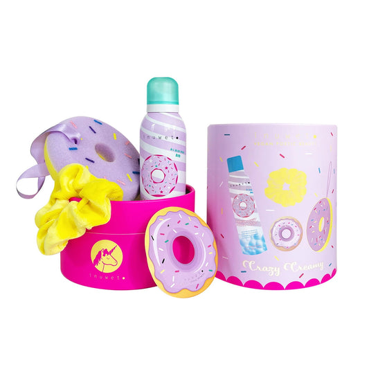 Inuwet Körperpflegeset Set Inuwet: Donut, Cleansing & Moisturising, Shower Mousse, 200 ml + Scrunchy, Hair Elastic + Donut, B